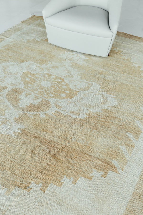 Vintage Turkish Anatolian Rug - hand-knotted in Turkey - styled in room setting [#100]