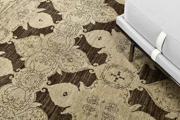 Vintage Style Arts and Crafts Design Rug - overhead flat lay view [#2]