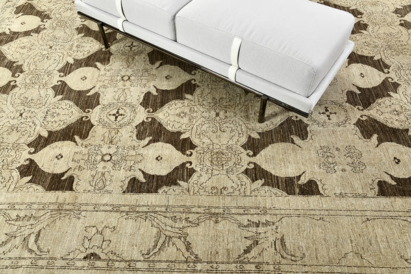 Vintage Style Arts and Crafts Design Rug - detailed border and fringe [#2]