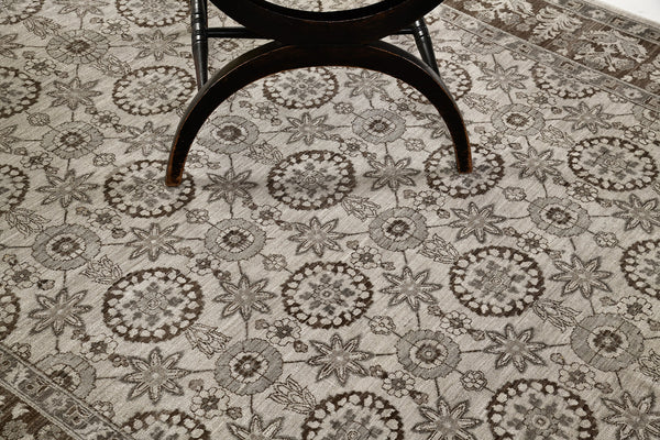 Vintage Style Hadji Jalili Revival Rug - artisan revival weave - detailed border and fringe
