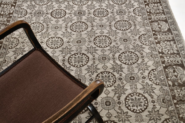 Vintage Style Hadji Jalili Revival Rug - artisan revival weave - styled in room setting