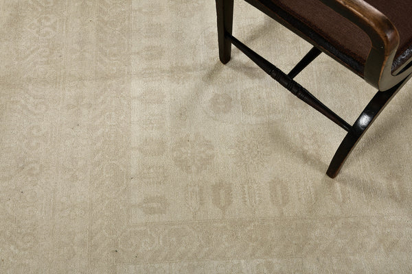 Khotan Style Revival Rug - East Turkestan Khotan - detailed border and fringe