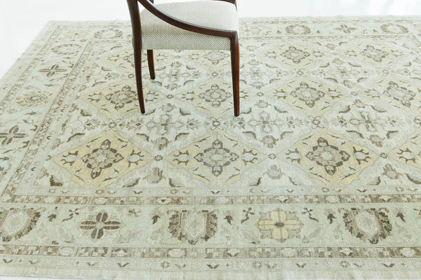 Sultanabad Panel Design Rug - overhead flat lay view
