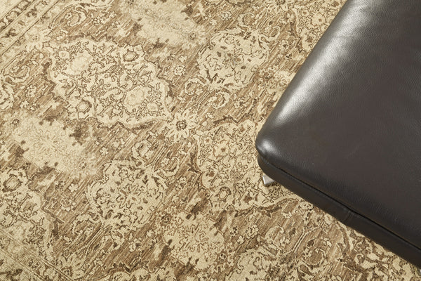 Vintage Style Tabriz Allover Design - reverse side showing construction [#1]
