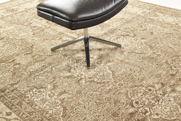Vintage Style Tabriz Allover Design - close-up of weave texture and pile [#1]