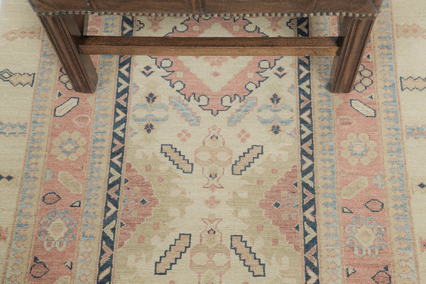 Natural Dye Tribal Revival Runner Divine Collection - artisan revival weave - overhead flat lay view