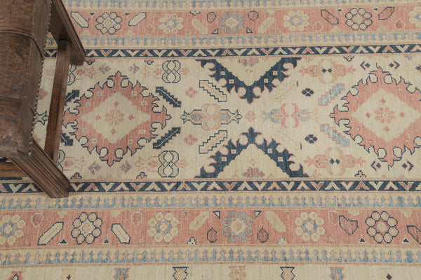Natural Dye Tribal Revival Runner Divine Collection - artisan revival weave - full length showing color variation