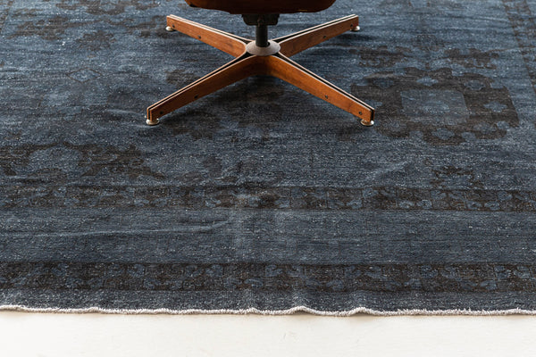 Vintage Style Overdyed Oushak Design Rug - close-up of weave texture and pile
