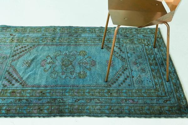Overdyed Vintage Turkish Anatolian Rug - hand-knotted in Turkey - close-up of weave texture and pile [#3]