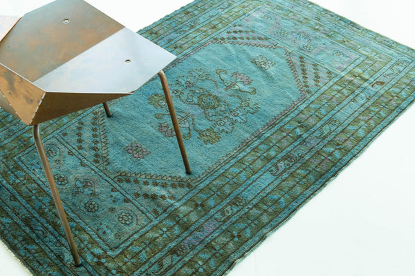 Overdyed Vintage Turkish Anatolian Rug - hand-knotted in Turkey - styled in room setting [#3]