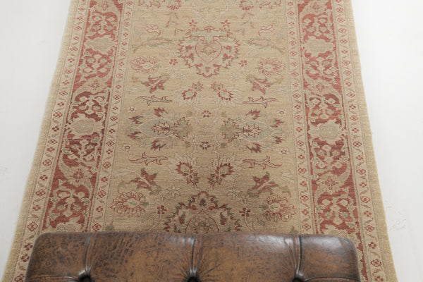 Natural Dye Sultanabad Design Runner Divine - narrow runner - overhead flat lay view [#1]
