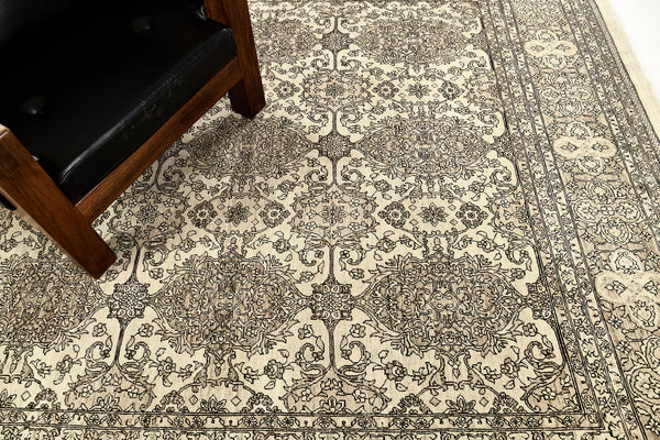 Vintage Style Tabriz Revival Rug - artisan revival weave - styled in room setting [#18]