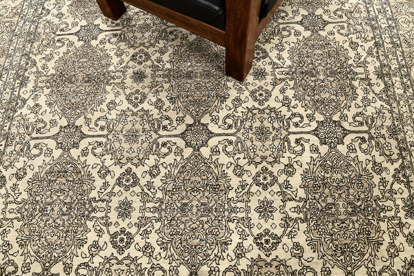Vintage Style Tabriz Revival Rug - artisan revival weave - reverse side showing construction [#18]