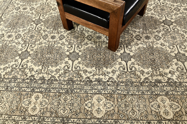 Vintage Style Tabriz Revival Rug - artisan revival weave - overhead flat lay view [#18]