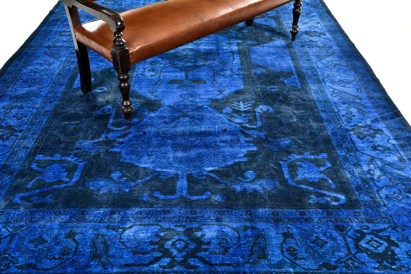 Vintage Style Overdyed Rapture Collection Rug - close-up of weave texture and pile