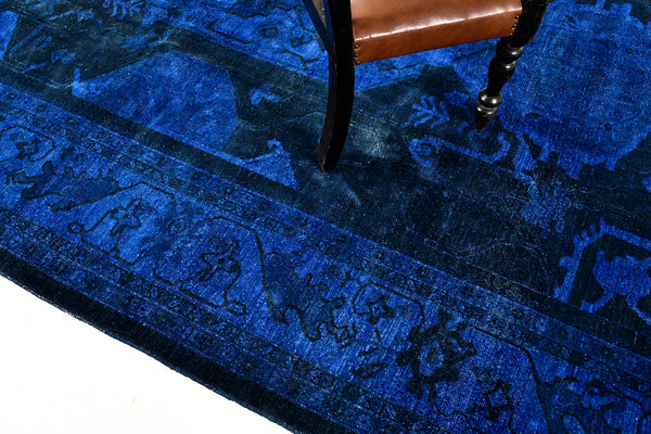 Vintage Style Overdyed Rapture Collection Rug - overhead flat lay view