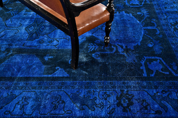 Vintage Style Overdyed Rapture Collection Rug - styled in room setting