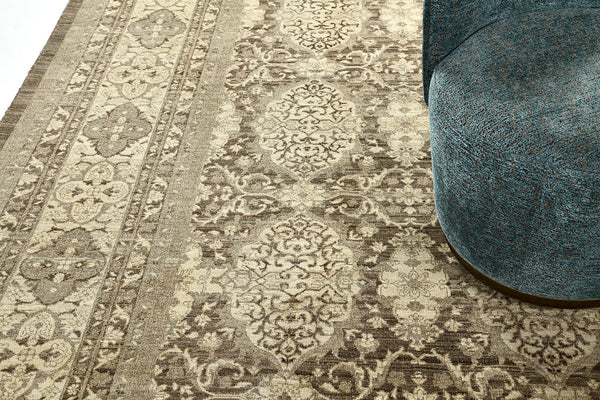 Vintage Style Tabriz Design Rug - overhead flat lay view [#2]
