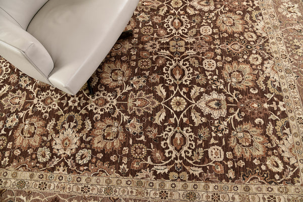 Natural Dye Tabriz Hadji Jalili Style Rug Fable - styled in room setting [#1]