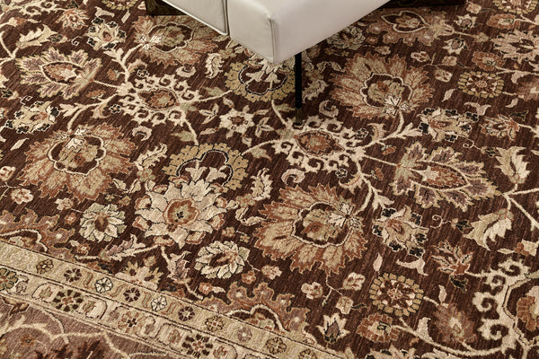 Natural Dye Tabriz Hadji Jalili Style Rug Fable - full length showing color variation [#1]