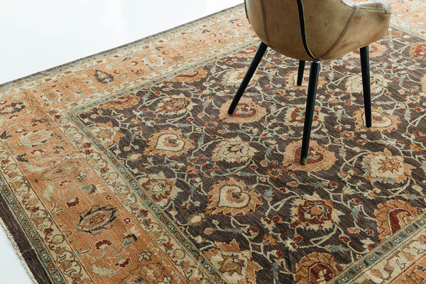 Natural Dye Sultanabad Style Rug Divine - full length showing color variation