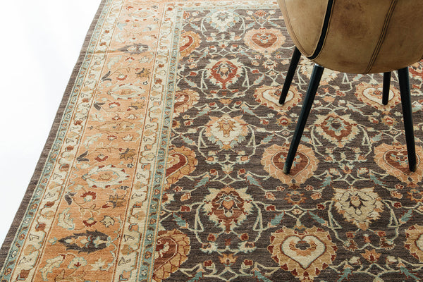 Natural Dye Sultanabad Style Rug Divine - reverse side showing construction