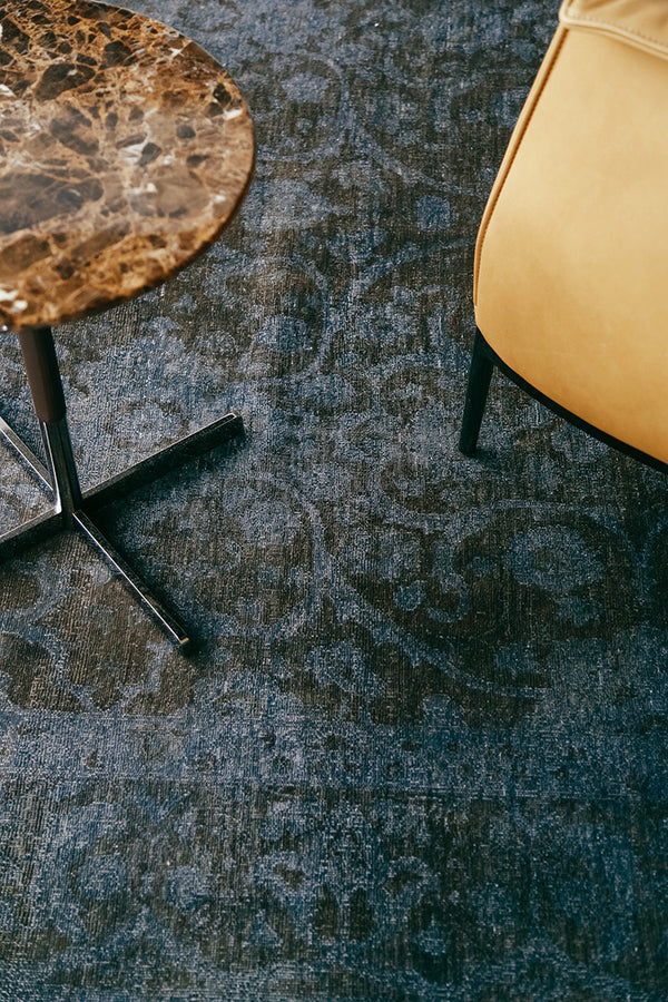 Overdyed Distressed Rug - detailed border and fringe [#1]