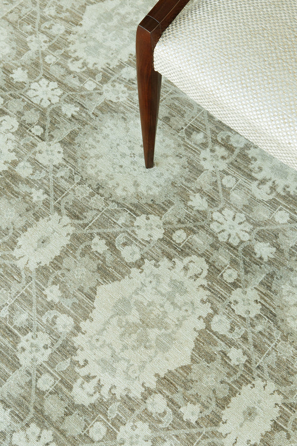 Vintage Style Mahal Revival Rug - artisan revival weave - overhead flat lay view [#3]