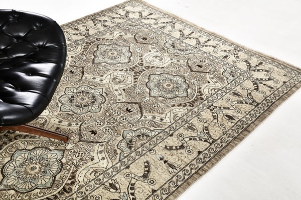 Vintage Style Antique Revival Rug - artisan revival weave - overhead flat lay view [#4]