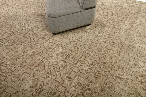 Natural Dye Transitional Design Rug Divine - styled in room setting