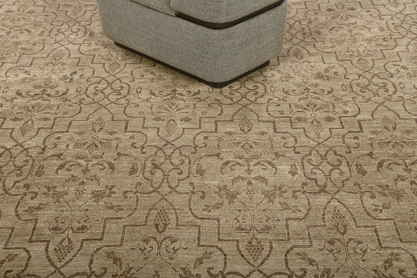 Natural Dye Transitional Design Rug Divine - overhead flat lay view
