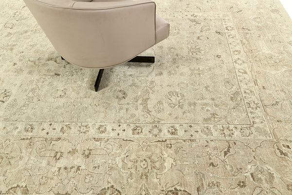 Vintage Style Sultanabad Revival Rug - artisan revival weave - overhead flat lay view [#22]