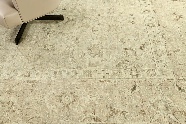 Vintage Style Sultanabad Revival Rug - artisan revival weave - close-up of weave texture and pile [#22]