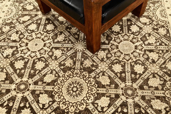 Vintage Style Antique Revival Rug - artisan revival weave - overhead flat lay view [#3]