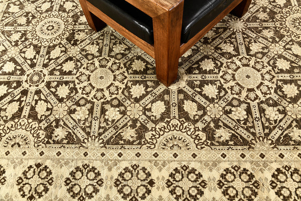Vintage Style Antique Revival Rug - artisan revival weave - styled in room setting [#3]
