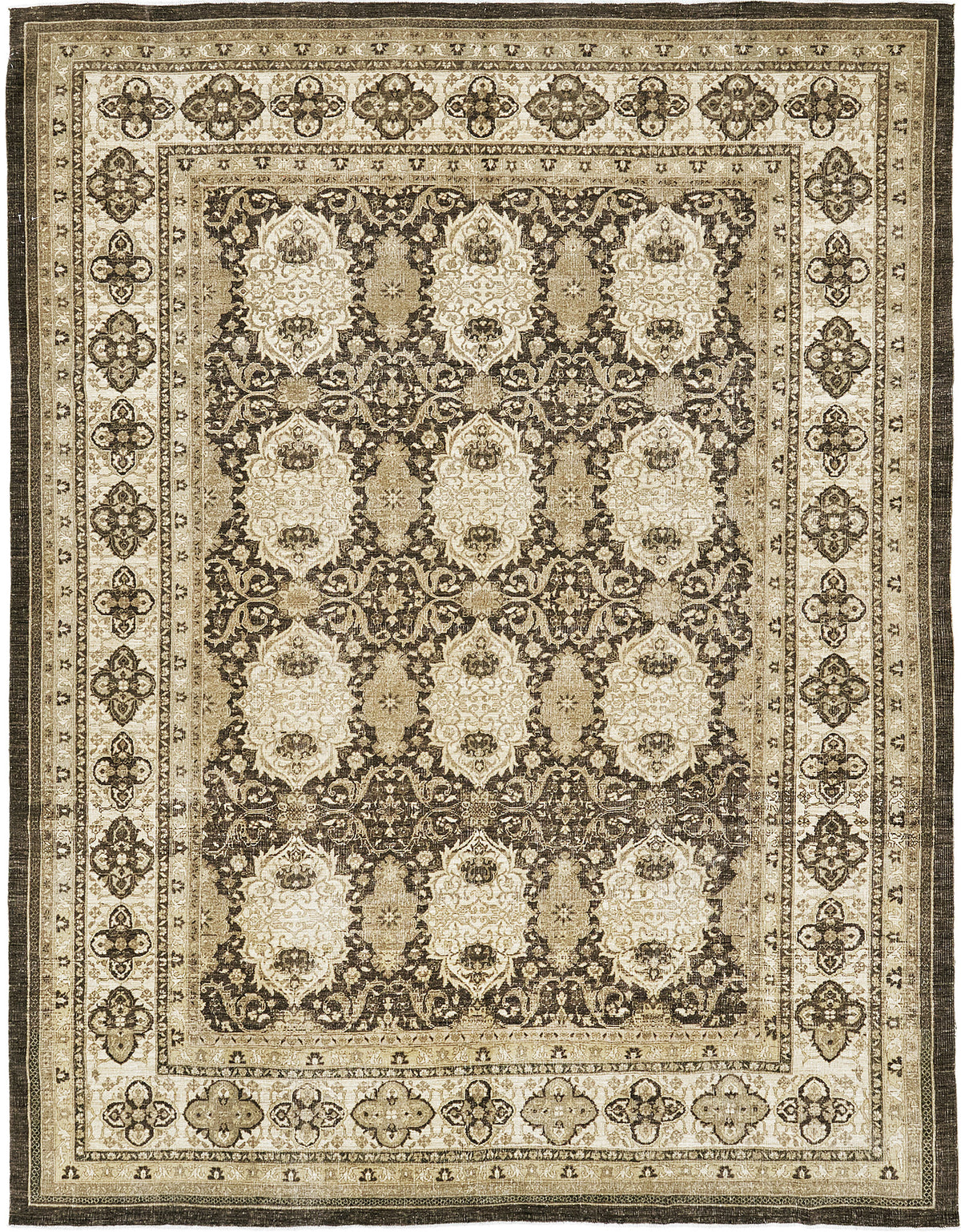 Vintage Style Tabriz Design Rug - one-of-a-kind handmade area rug [#3]
