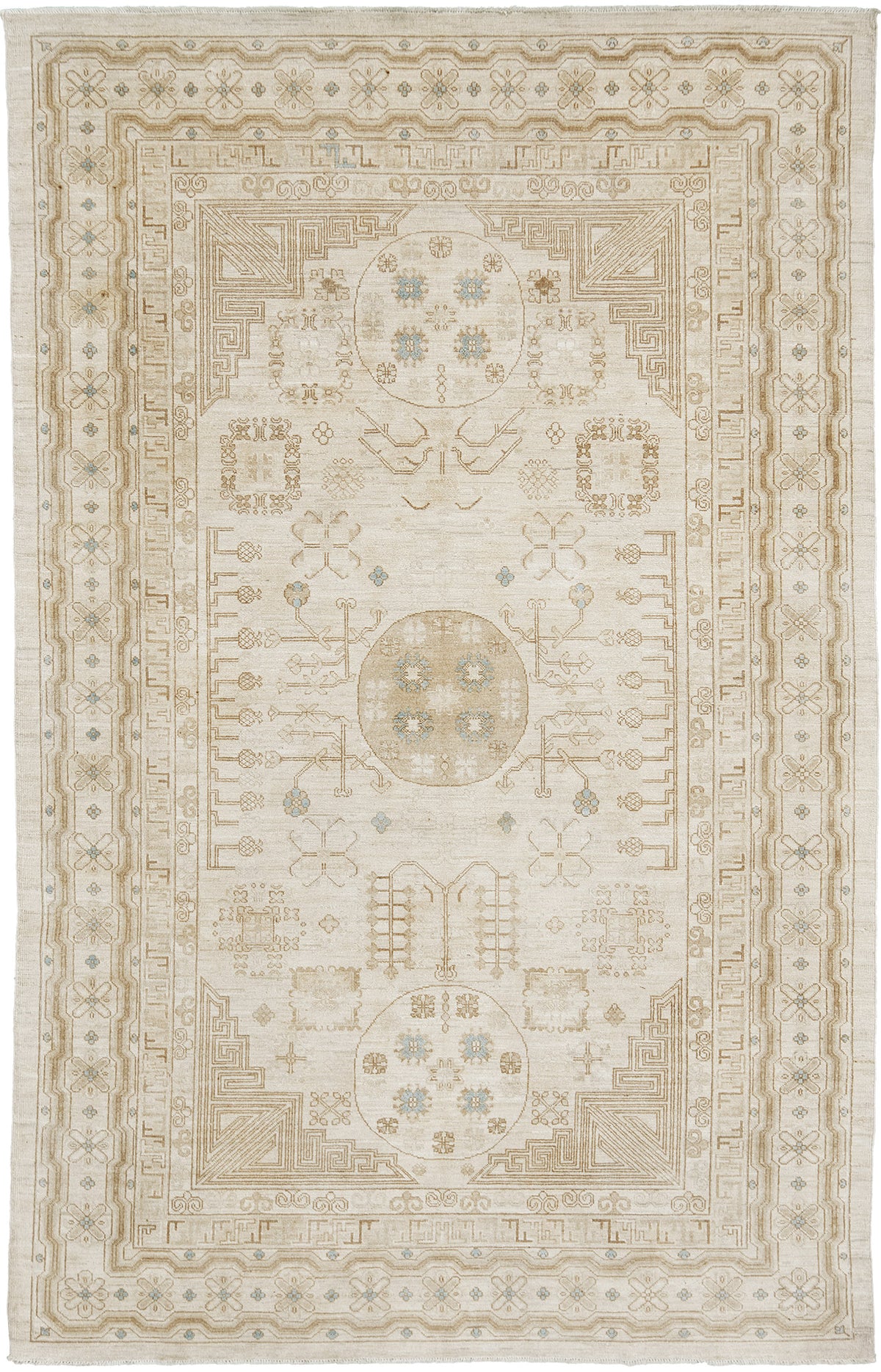 Vintage Style Khotan Revival Rug - East Turkestan Khotan - one-of-a-kind handmade area rug [#4]