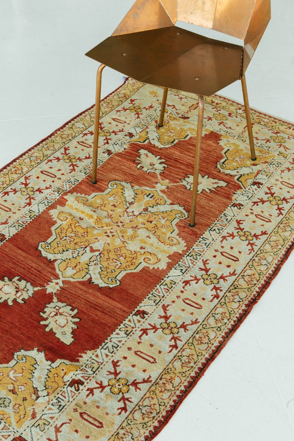 Vintage Turkish Anatolian Rug - hand-knotted in Turkey - styled in room setting [#98]