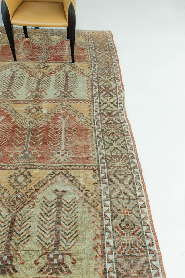 Vintage Turkish Anatolian Runner - hand-knotted in Turkey - close-up of weave texture and pile [#23]