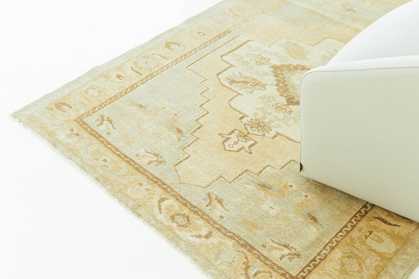 Vintage Turkish Anatolian Rug - hand-knotted in Turkey - styled in room setting [#8]