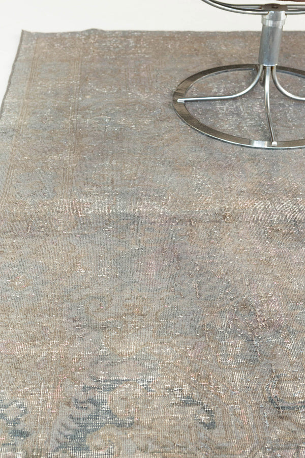 Overdyed Vintage Turkish Anatolian Rug - hand-knotted in Turkey - overhead flat lay view [#1]
