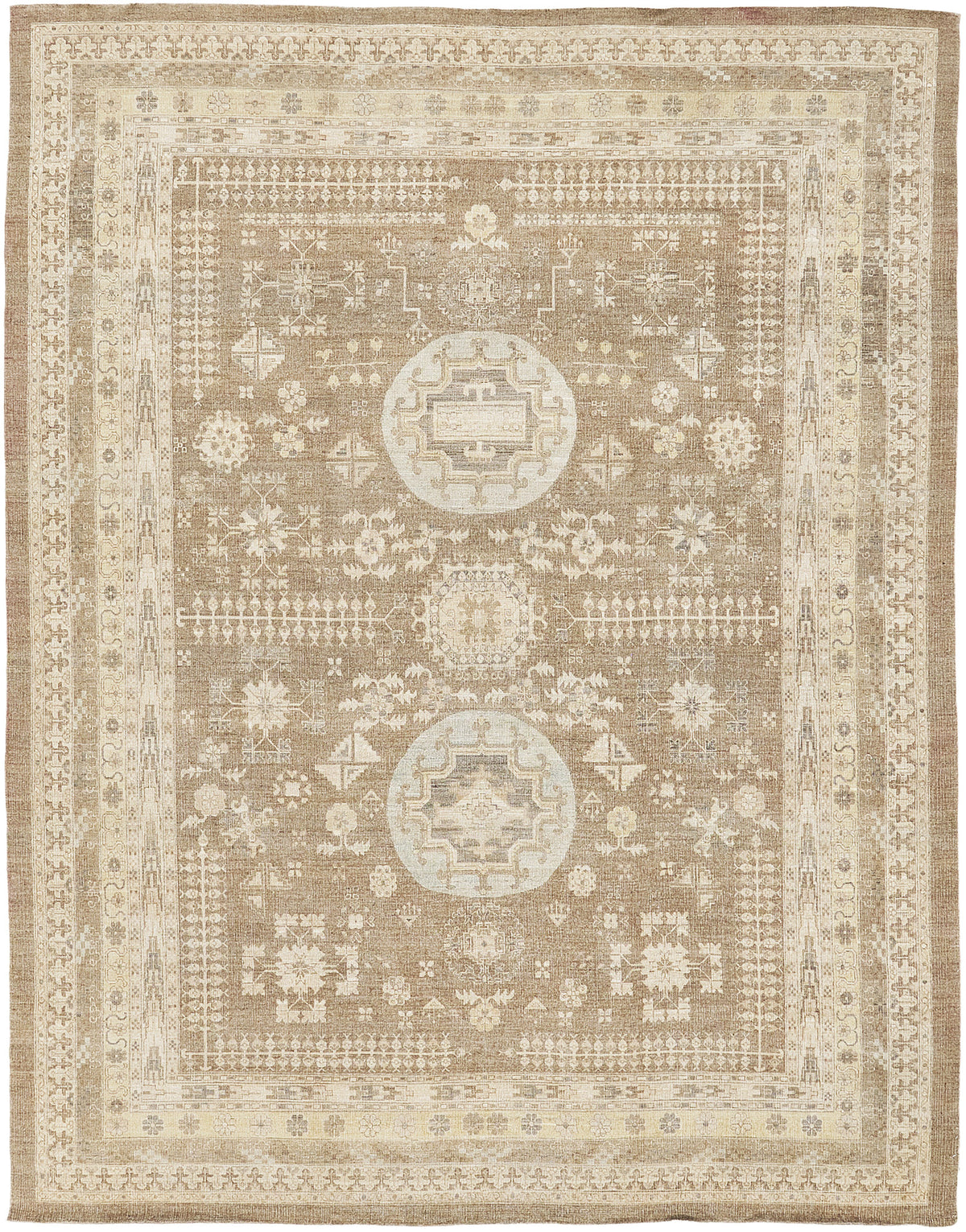 18th Century Khotan Design Revival - 18th-century, East Turkestan Khotan - one-of-a-kind handmade area rug
