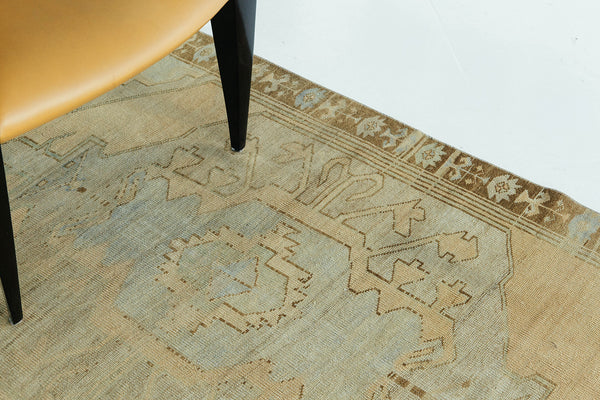 Vintage Turkish Anatolian Rug - hand-knotted in Turkey - overhead flat lay view [#4]