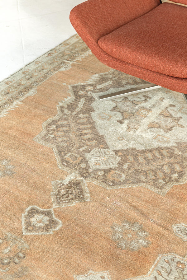 Vintage Turkish Anatolian Rug - hand-knotted in Turkey - overhead flat lay view [#92]