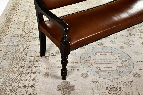 18th Century Khotan Design Revival Rapture - 18th-century, East Turkestan Khotan - close-up of weave texture and pile