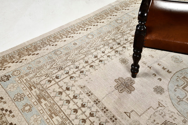 18th Century Khotan Design Revival Rapture - 18th-century, East Turkestan Khotan - detailed border and fringe