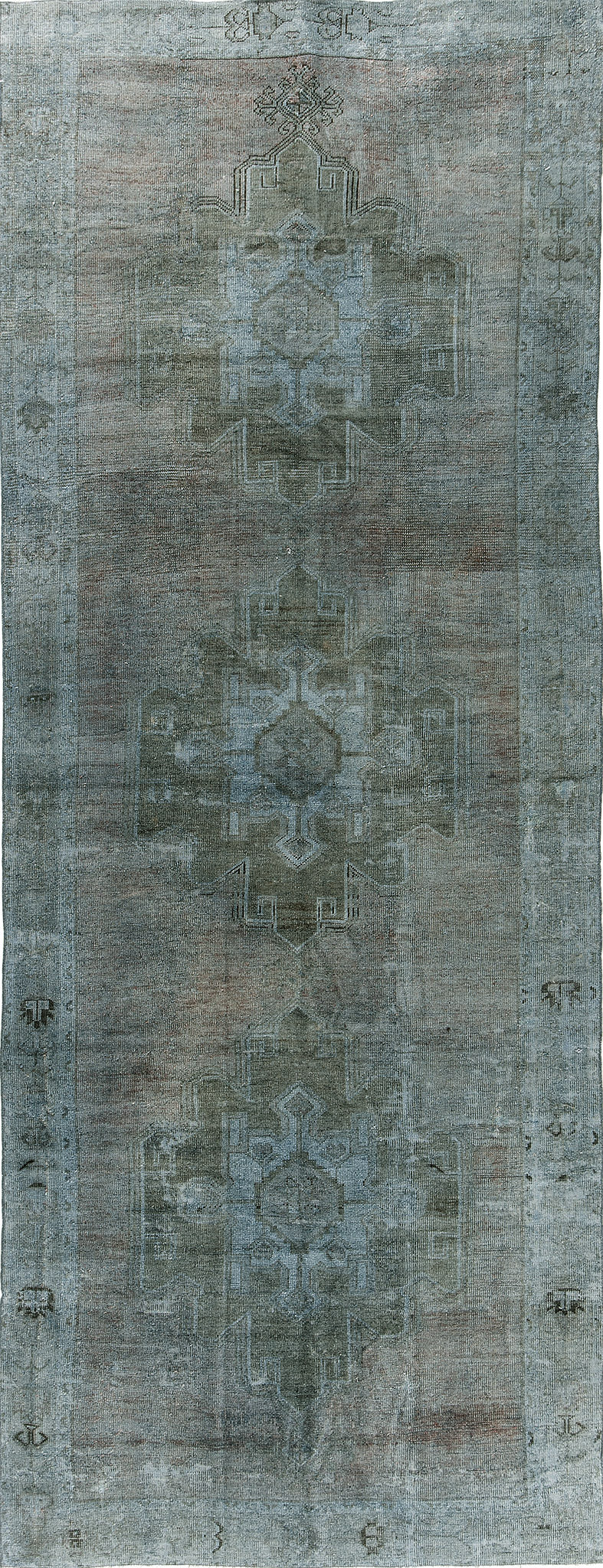 Overdyed Vintage Turkish Anatolian Runner - hand-knotted in Turkey - one-of-a-kind handmade area rug [#1]