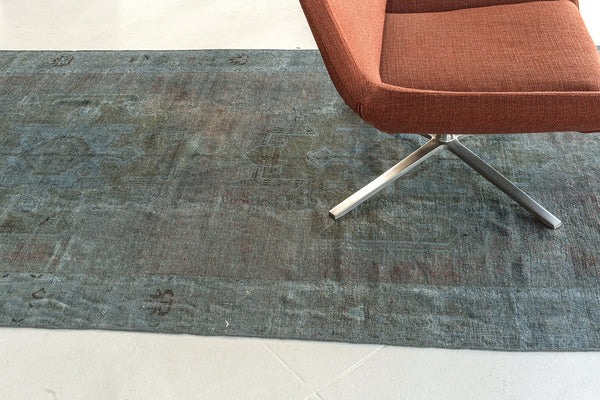 Overdyed Vintage Turkish Anatolian Runner - hand-knotted in Turkey - close-up of weave texture and pile [#1]