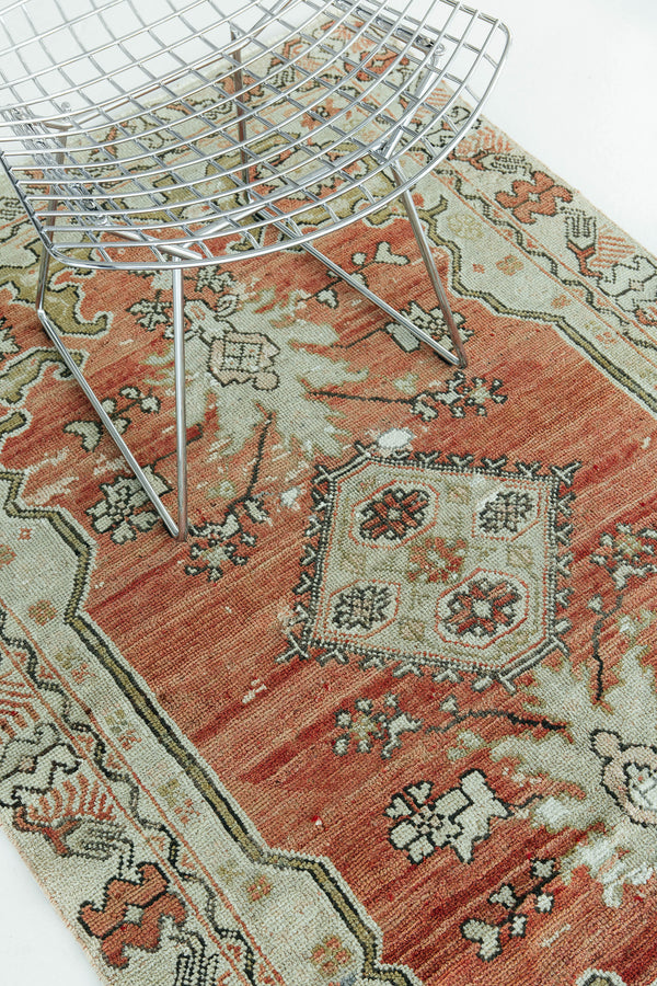 Vintage Turkish Anatolian Rug - hand-knotted in Turkey - styled in room setting [#90]