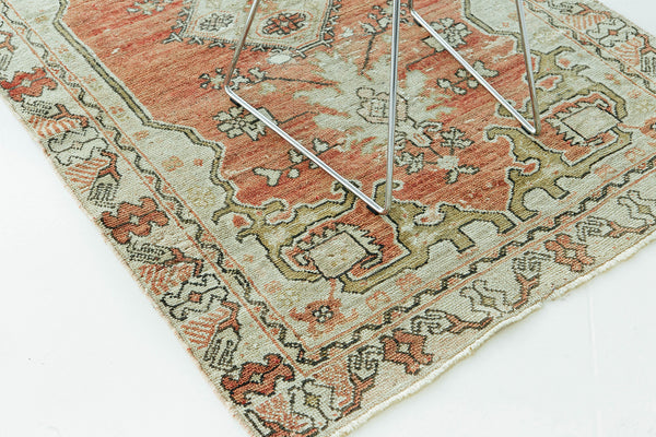 Vintage Turkish Anatolian Rug - hand-knotted in Turkey - close-up of weave texture and pile [#90]
